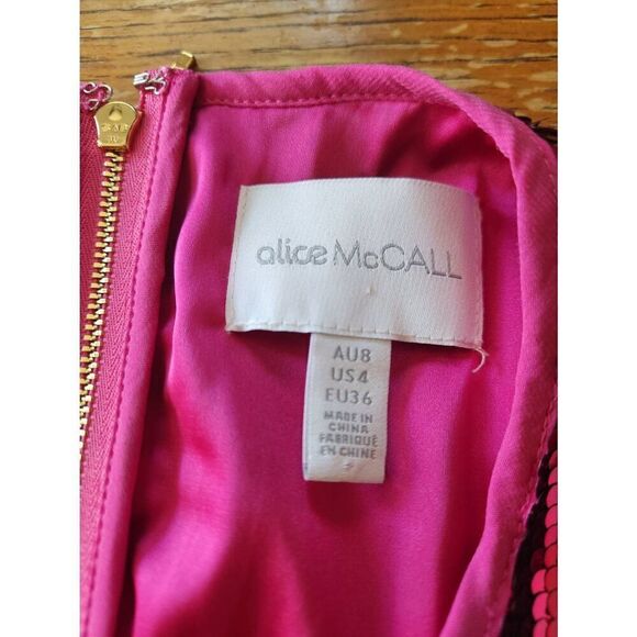 Alice McCall Orchid pink Sequin Mini Knot Dress sz 4 - Picture 4 of 6